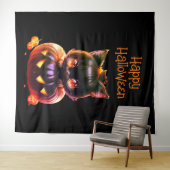 ハローウィンパーティ黒猫カボチャ怖い タペストリー (インサイチュ(横))