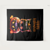 ハローウィンパーティ黒猫カボチャ怖い タペストリー (正面(横))