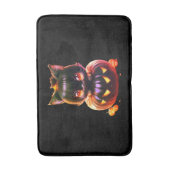 ハローウィンパーティ黒猫カボチャ怖い バスマット (正面縦)