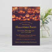 ハローウィンパーティ（かぼちゃ提灯、ろうそく） 招待状 (スタンド正面)