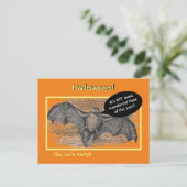 ハローウィンパーティ/ウィーナーロースト招待状/こうもり ポストカード (スタンド正面)