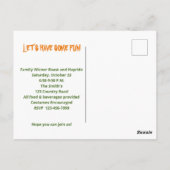 ハローウィンパーティ/ウィーナーロースト招待状/こうもり ポストカード (裏面)