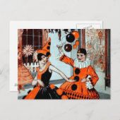 ハローウィンパーティ（オレンジとブラック） ポストカード (正面/裏面)