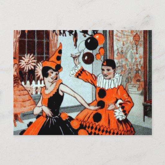 ハローウィンパーティ（オレンジとブラック） ポストカード (正面)
