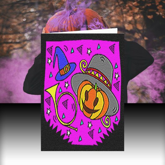 ハローウィンパーティ、ジャック・オ・ランタンとラッパ カード