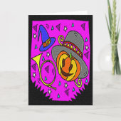 ハローウィンパーティ、ジャック・オ・ランタンとラッパ カード (正面)