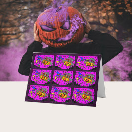 ハローウィンパーティ、ジャック・o・ランタンとブグル・パターン カード