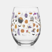 ハローウィンパーティ ステムなしワイングラス (裏面)