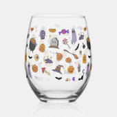 ハローウィンパーティ ステムなしワイングラス (左)