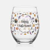 ハローウィンパーティ ステムなしワイングラス (正面)