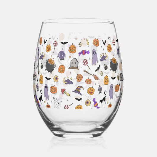 ハローウィンパーティ ステムなしワイングラス (右)