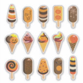 ハローウィンパーティ「トリートまたはトリック」アイスクリームおいしい シール (正面)