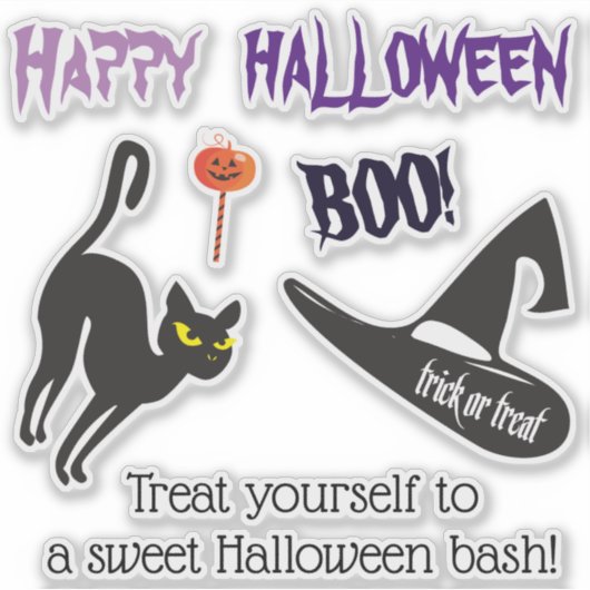ハローウィンパーティ「トリートまたはトリック」アイスクリームおいしい シール (正面)