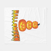 ハローウィンパーティ、ハロウィーンカボチャ フリースブランケット (正面(横))