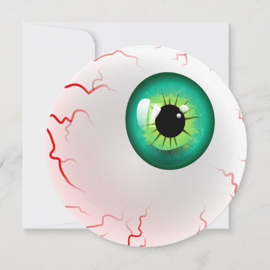 ハローウィンパーティ!パーソナライズされた不気味眼球 招待状 (正面)