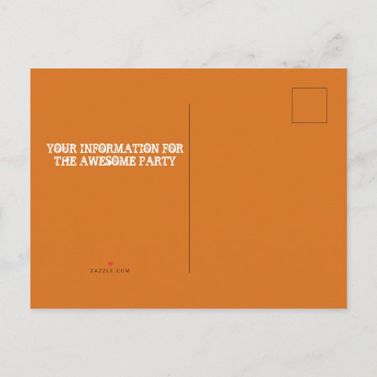 ハローウィンパーティ@ファームスチームエンジン風車幽霊 インビテーションポストカード (裏面)