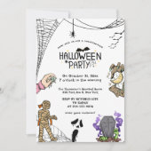 ハローウィンパーティ | ホラー不気味コスチュームナイト 招待状 (正面)