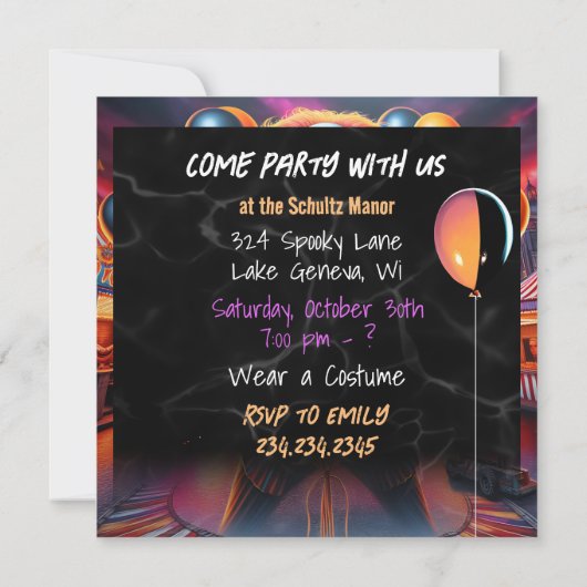 ハローウィンパーティ | 不気味なピエロをテーマにした (裏面)