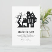 ハローウィンパーティ。不気味白黒ハ幽霊のよく出るウス 招待状 (スタンド正面)