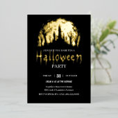 ハローウィンパーティ 箔招待状 (立ち正面)