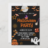 ハローウィンパーティ、編集可能不気味衣装パーティー 招待状 (正面)