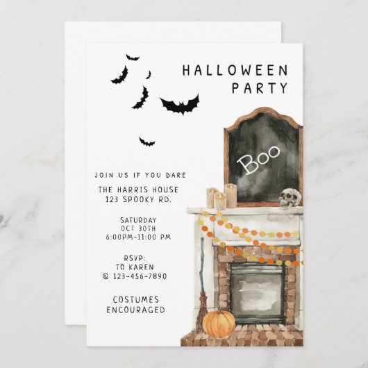 ハローウィンパーティ、衣装パーティー、大人のハロウィーン (正面/裏面)