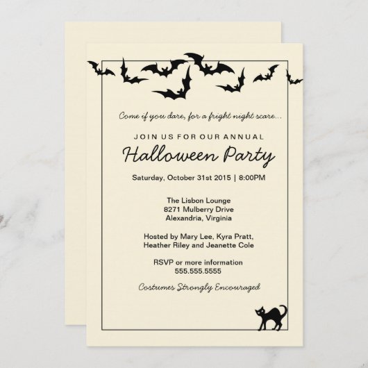 ハローウィンパーティ/衣装パーティー/大人の休日 招待状 (正面/裏面)