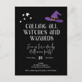 ハローウィンパーティ、魔女、魔法使い ポストカード (正面)