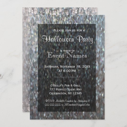 ハローウィンパーティ |黒猫とカボチャ 招待状 (正面/裏面)