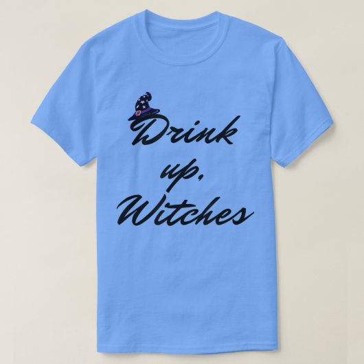 ハローウィンパーティT飲み、魔女を飲む Tシャツ (デザイン正面)