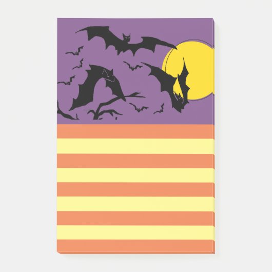 ハローウィンパーティTo-BOOリスト – 飛んでいるこうもり ポストイット (正面)