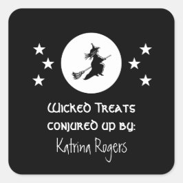 ハローウィンベーキングラベルシール，ブラック スクエアシール