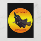 ハローウィン飛んでいるハガキだけで魔女 ポストカード (正面)