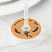 ハローウィン魔女 ワイングラスタグ (クローズアップ)