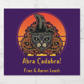 ハローウィーンキャットインウィッチハットアブラカダブラヴィンテージ ビールラベル (シングルラベル)