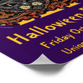 ハローウィーンキャットインウィッチハットアブラカダブラヴィンテージ ポスター (角)