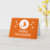 ハローウィーングリーティングカード，オレンジ カード (黄色い花)
