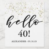 ハローエイジナンバーカスタム誕生日ワインビール ワインラベル (シングルラベル)