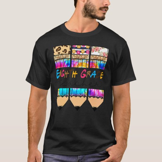ハローエイトレオパード絞り染め鉛筆可愛いTe Tシャツ (正面)