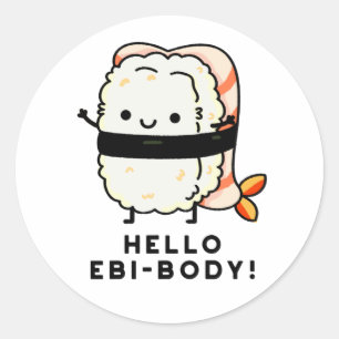 ハローエビ体おもしろいエビすしプリン ラウンドシール