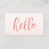 ハローエレガントバラ金ゴールドタイポグラフィプロフェッショナル 名刺 (正面)