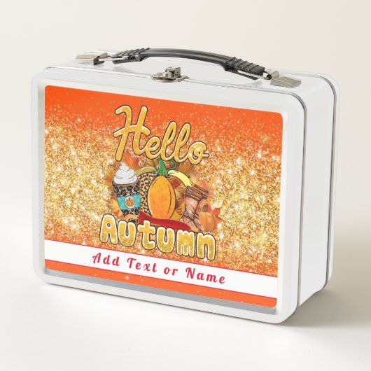 ハローオータムカスタマイズ文字とカラー メタルランチボックス (正面)