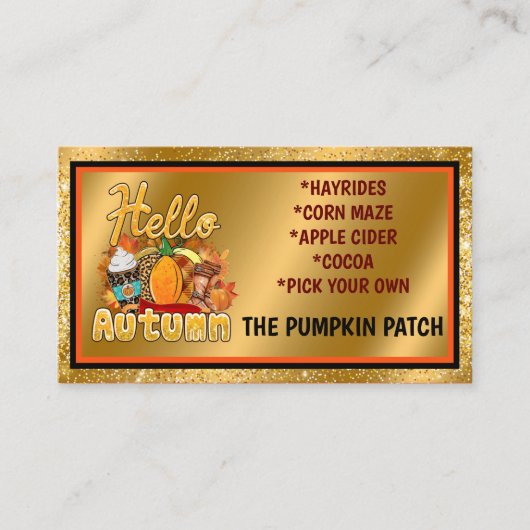 ハローオータムカスタマイズ文字とカラー 名刺 (正面)