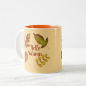 ハローオータムゴールデ離れンカスタム文字 ツートーンマグカップ (正面左)