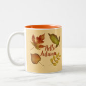 ハローオータムゴールデ離れンカスタム文字 ツートーンマグカップ (左)