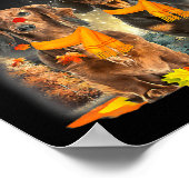 ハローオータムシーズンハッピーサンクスギビングダックスシュントF ポスター (角)