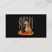 ハローオータムメープルダッシュンドリーフ秋キュートダッチシュ 名刺 (裏面)