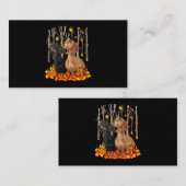 ハローオータムメープルダッシュンドリーフ秋キュートダッチシュ 名刺 (正面/裏面)