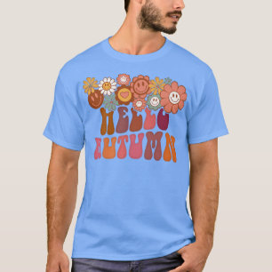 ハローオータムヴィンテージレトロGroovy花秋Tha Tシャツ