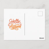 ハローオータム秋キノコ秋の色葉の ポストカード (裏面)